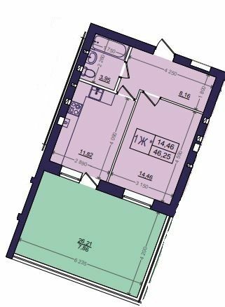 1-комнатная 46.25 м² в ЖК Эмоция от 20 500 грн/м², с. Хотов