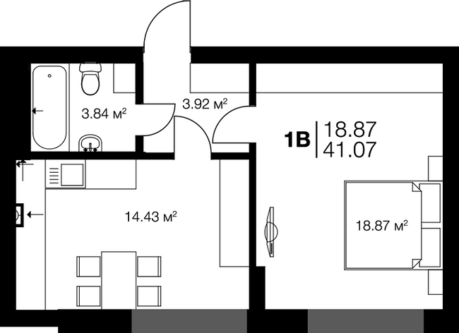 1-кімнатна 41 м² в ЖК Irpin City від 23 200 грн/м², м. Ірпінь