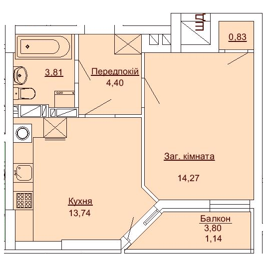 1-комнатная 38.19 м² в ЖК Royal Park от 27 550 грн/м², г. Ирпень