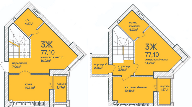 Двухуровневая 77.1 м² в ЖК Синергия Сити (Kvartal Group) от 18 500 грн/м², г. Ирпень