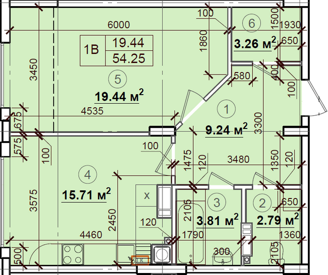 1-комнатная 54.25 м² в ЖК Петровский квартал от 14 500 грн/м², с. Святопетровское