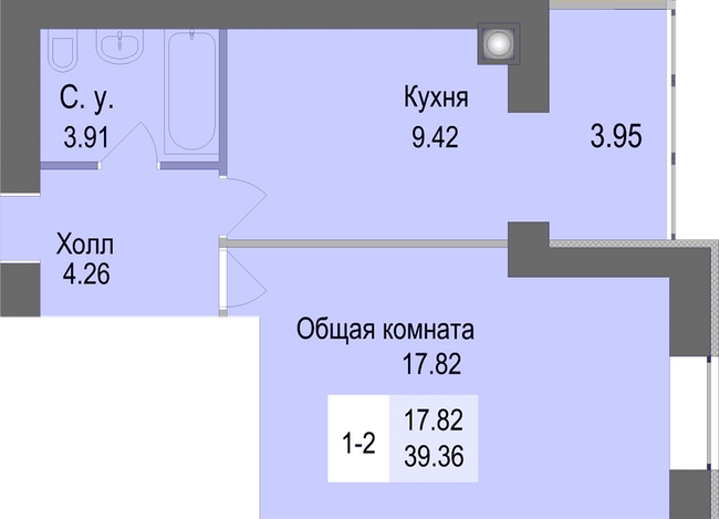 1-кімнатна 39.36 м² в ЖК Софіївська сфера від 21 000 грн/м², с. Софіївська Борщагівка