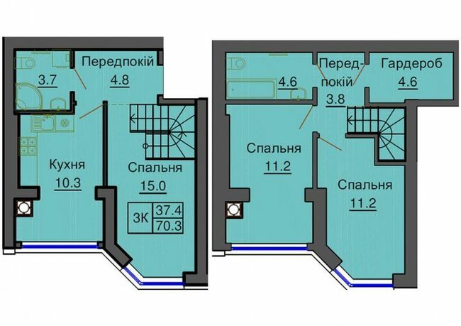 Дворівнева 70.3 м² в ЖК Софія Клубний від 24 000 грн/м², с. Софіївська Борщагівка