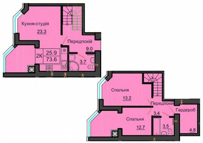 Двухуровневая 73.6 м² в ЖК София Резиденс от 30 000 грн/м², с. Софиевская Борщаговка