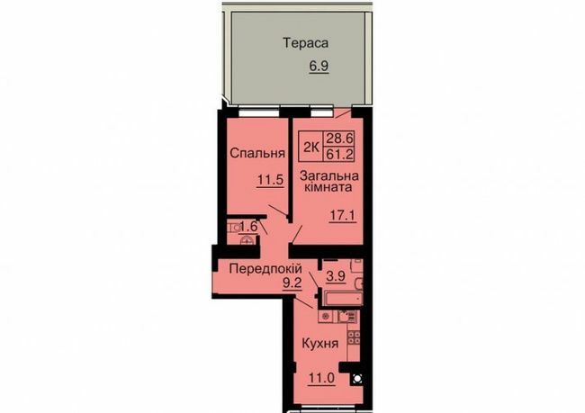 2-комнатная 61.2 м² в ЖК София Сити от 33 000 грн/м², с. Софиевская Борщаговка
