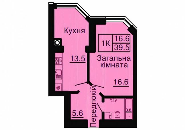 1-комнатная 39.5 м² в ЖК София Сити от 33 000 грн/м², с. Софиевская Борщаговка