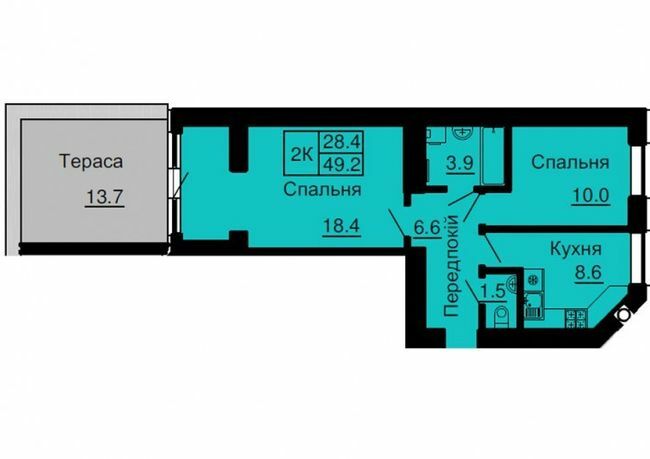 2-комнатная 49.2 м² в ЖК София Сити от 33 000 грн/м², с. Софиевская Борщаговка