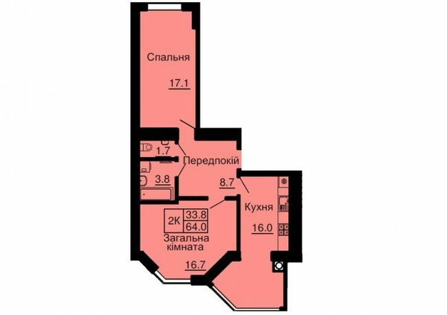 2-комнатная 64 м² в ЖК София Сити от 33 000 грн/м², с. Софиевская Борщаговка