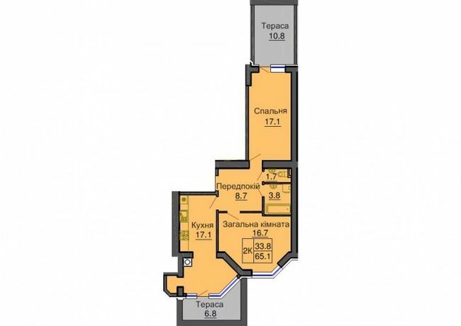 2-комнатная 65.1 м² в ЖК София Сити от 33 000 грн/м², с. Софиевская Борщаговка