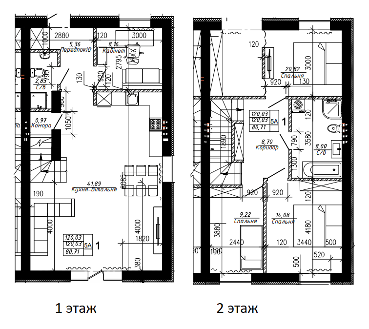 Дуплекс 120 м² в Таунхаус SIB Home від 21 000 грн/м², м. Буча