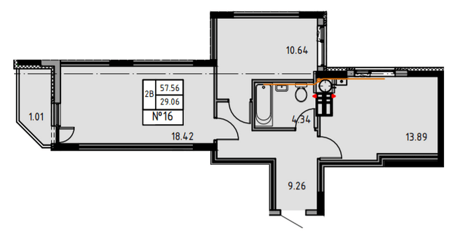 2-комнатная 57.56 м² в ЖК Весна от 20 100 грн/м², г. Борисполь