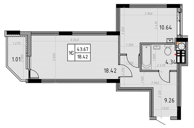 1-кімнатна 43.67 м² в ЖК Весна від 21 000 грн/м², м. Бориспіль