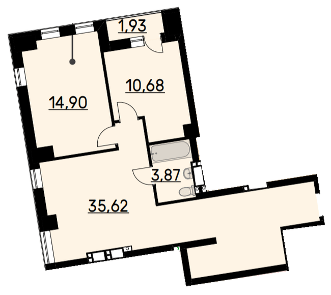 2-кімнатна 65.65 м² в ЖК Bauhaus від 36 200 грн/м², Харків