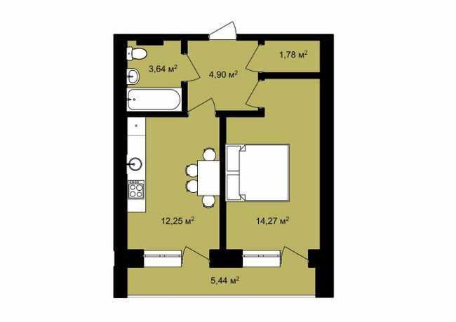 1-комнатная 42.28 м² в ЖК Urban City от 13 350 грн/м², Харьков