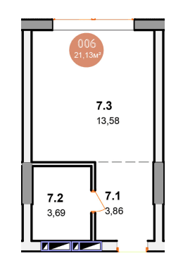 Студія 21.13 м² в КБ A Nova House від 44 450 грн/м², Київ