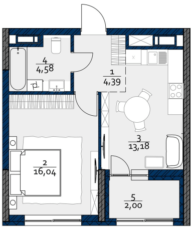 1-кімнатна 40.19 м² в ЖК POLARIS Home&Plaza від 44 190 грн/м², Київ