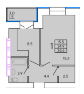1-комнатная 36.6 м² в ЖК Солнечный квартал 4 от 26 000 грн/м², Харьков