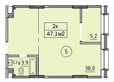 2-комнатная 47.1 м² в ЖК West Hall от 25 000 грн/м², Днепр