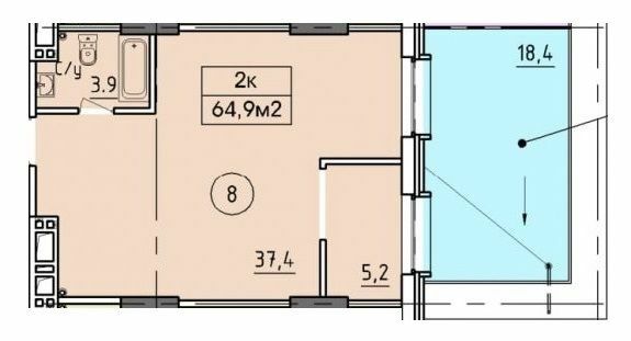 2-комнатная 64.9 м² в ЖК West Hall от 25 000 грн/м², Днепр