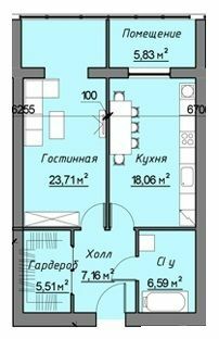 1-комнатная 70 м² в ЖК Лучший дом на Победе от 24 150 грн/м², Днепр