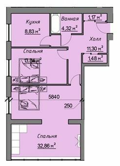 2-комнатная 77.4 м² в ЖК Лучший дом на Победе от 19 300 грн/м², Днепр