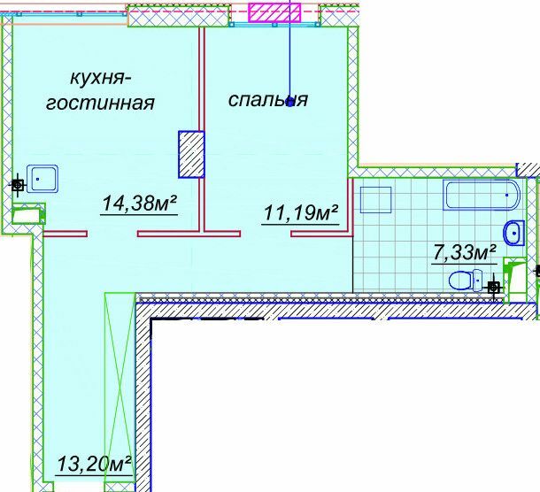 1-комнатная 47.27 м² в ЖК Миронова от 37 150 грн/м², Днепр