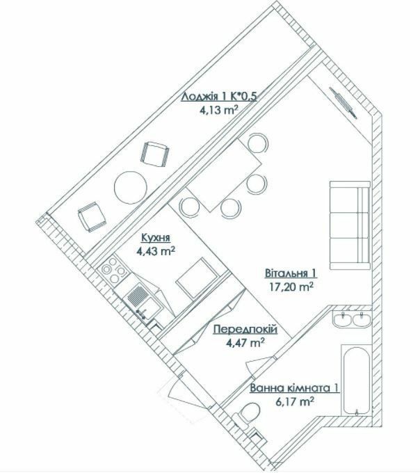 1-кімнатна 36.4 м² в ЖК KANDINSKY Odessa Residence від 70 097 грн/м², Одеса