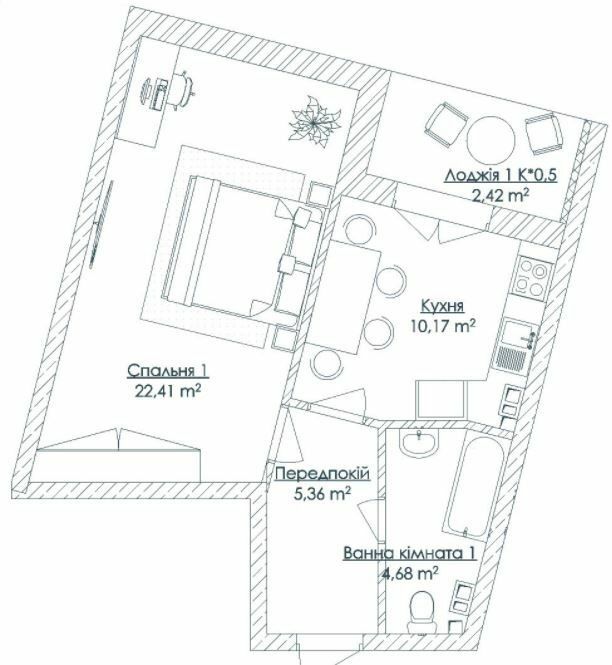 1-комнатная 45.04 м² в ЖК KANDINSKY Odessa Residence от 70 097 грн/м², Одесса