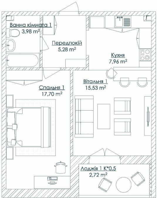 1-комнатная 53.17 м² в ЖК KANDINSKY Odessa Residence от 70 097 грн/м², Одесса