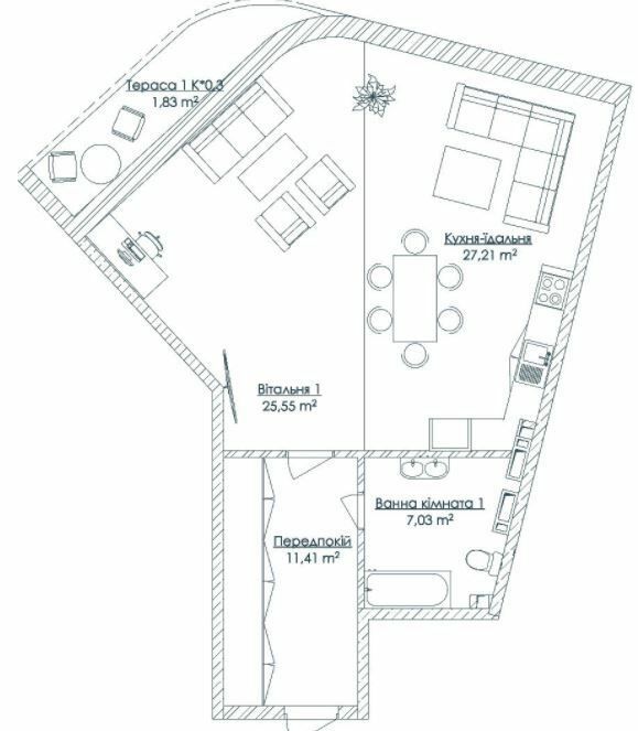 1-комнатная 73.03 м² в ЖК KANDINSKY Odessa Residence от 70 097 грн/м², Одесса