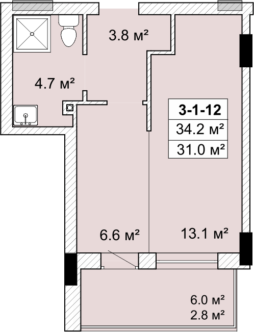 1-кімнатна 34.2 м² в ЖК SMART City-2 від 19 150 грн/м², Одеса
