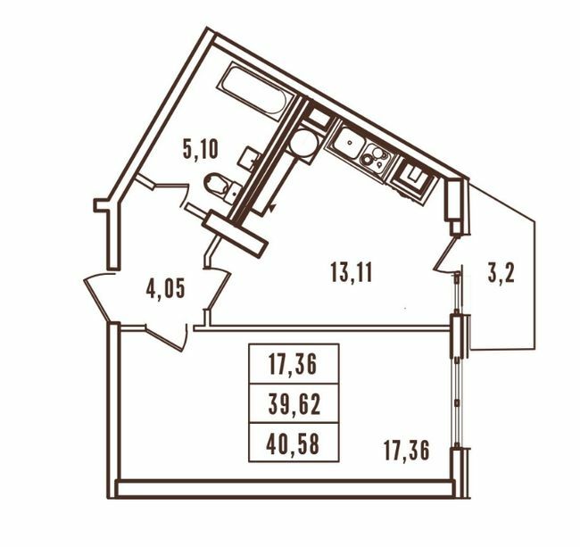 1-кімнатна 40.58 м² в ЖК Континент від 28 400 грн/м², Одеса