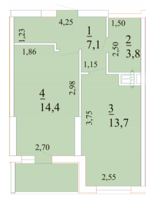 1-комнатная 40.9 м² в ЖК Лотос Холл от 28 400 грн/м², Одесса