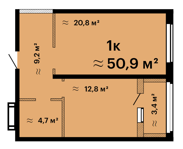 1-кімнатна 50.9 м² в ЖК Оскар від 31 600 грн/м², Одеса