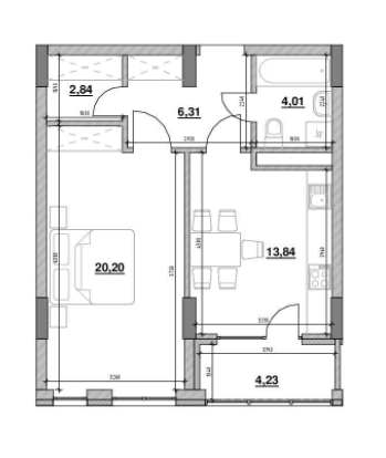 1-кімнатна 51.43 м² в ЖК Велика Британія від 35 829 грн/м², Львів