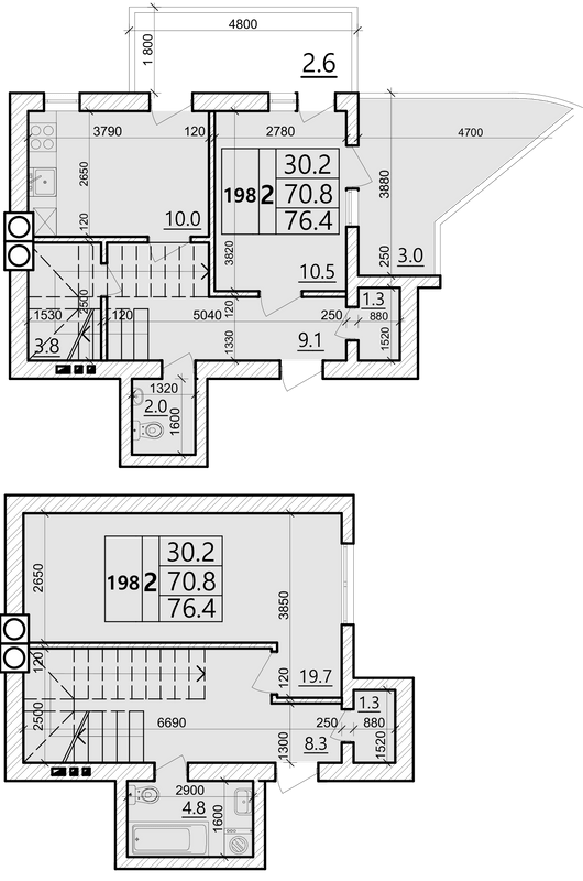 Двухуровневая 76.4 м² в ЖК Святых Ольги и Елизаветы от 20 000 грн/м², г. Винники