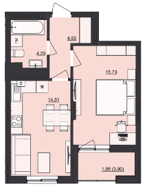 1-комнатная 40.98 м² в ЖК Mill Town от 46 300 грн/м², Львов