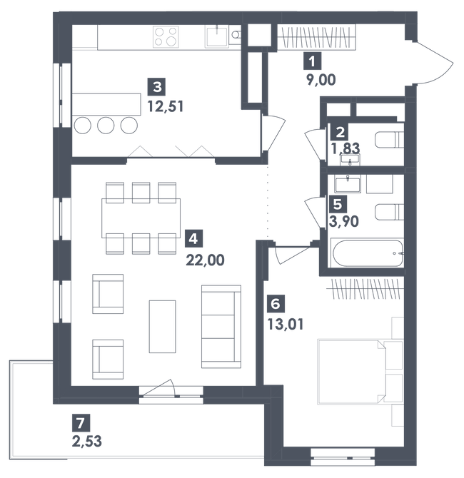 2-комнатная 64.78 м² в ЖК Малоголосківські пагорби от 21 350 грн/м², Львов