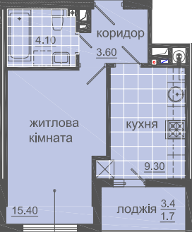 1-кімнатна 34.1 м² в ЖК на вул. Баштанна, 6 від 33 900 грн/м², Львів