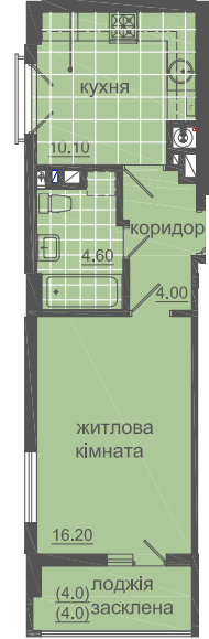 1-кімнатна 38.9 м² в ЖК на вул. Баштанна, 6 від 33 900 грн/м², Львів