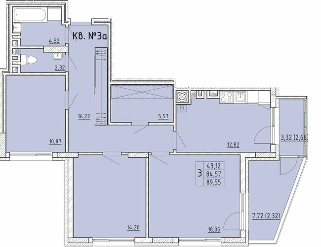 3-комнатная 89.55 м² в ЖК на ул. Выговского, 29 от 30 950 грн/м², Львов