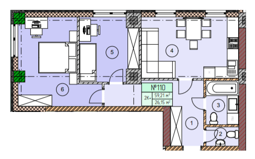 2-кімнатна 59.21 м² в ЖК ЕкоПарк від 10 000 грн/м², м. Червоноград