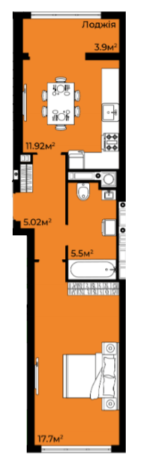 1-комнатная 44.04 м² в ЖК Континент от 20 000 грн/м², с. Сокольники