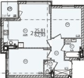 2-комнатная 62.93 м² в ЖК Континент от 24 750 грн/м², с. Сокольники