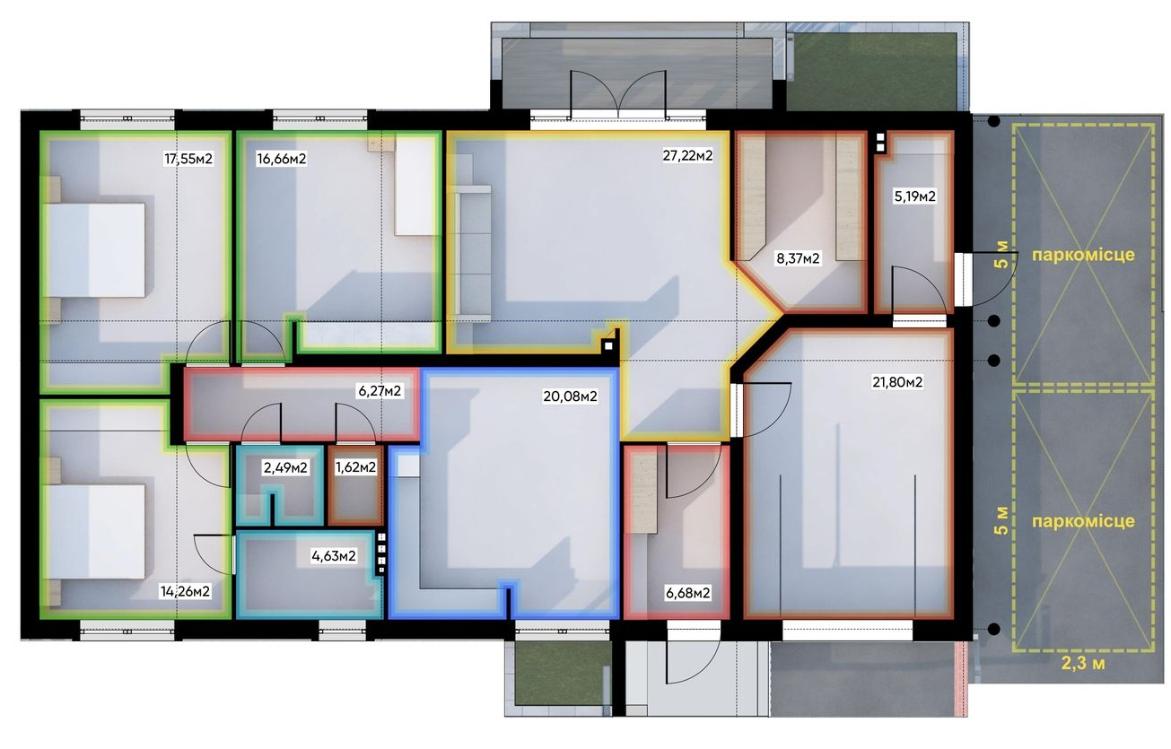 Коттедж 237.14 м² в КП Золотая Подкова от 12 693 грн/м², с. Давыдов