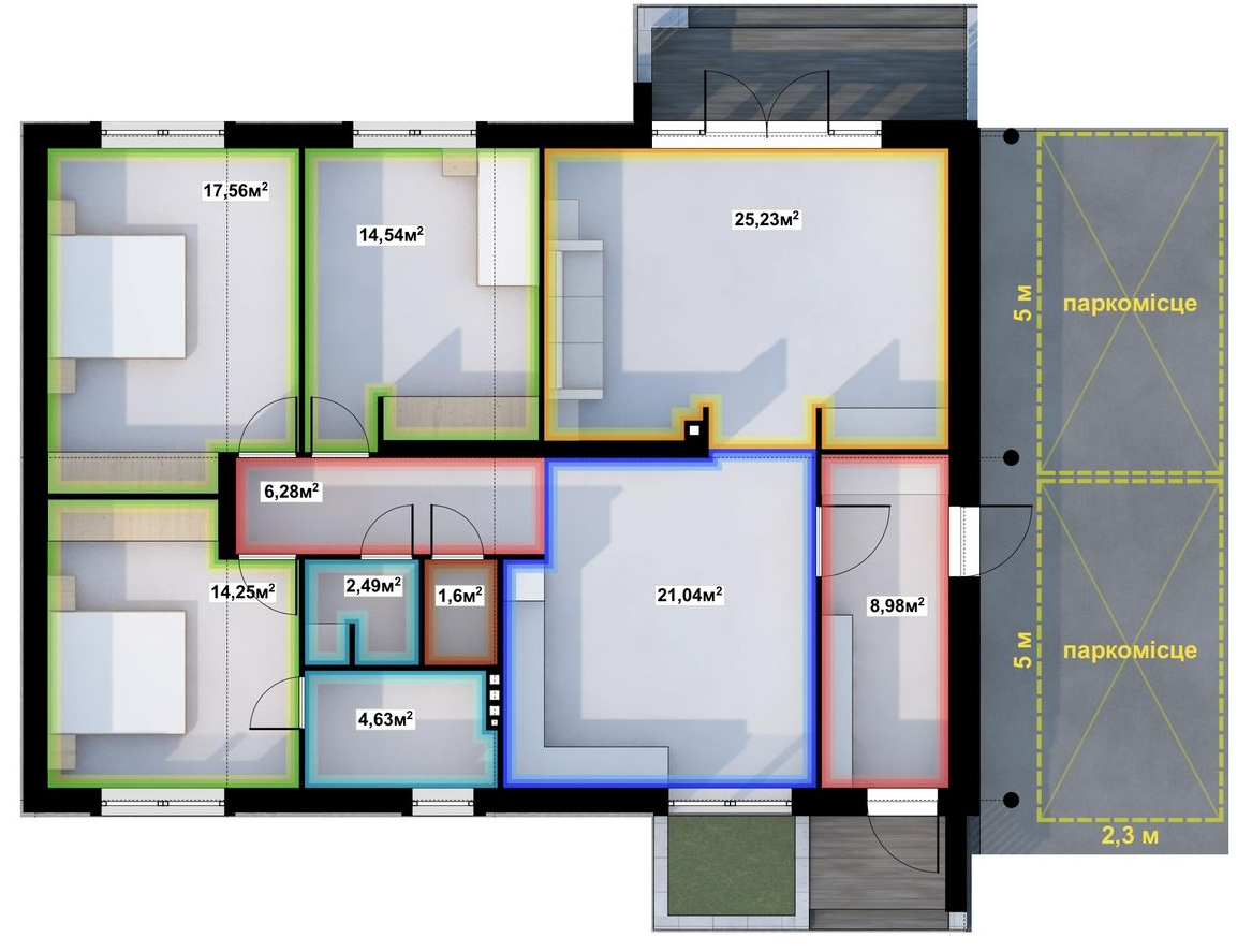 Коттедж 174.12 м² в КП Золотая Подкова от 13 611 грн/м², с. Давыдов