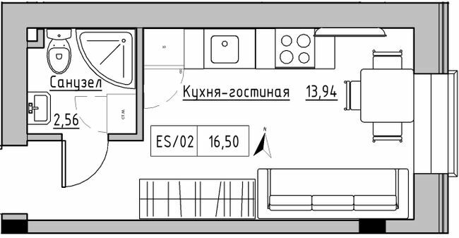 1-комнатная 16.5 м² в ЖК KEKS от 14 750 грн/м², пгт Авангард