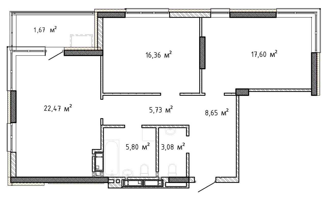 3-кімнатна 81.36 м² в ЖК Krona Park II від 21 166 грн/м², м. Бровари