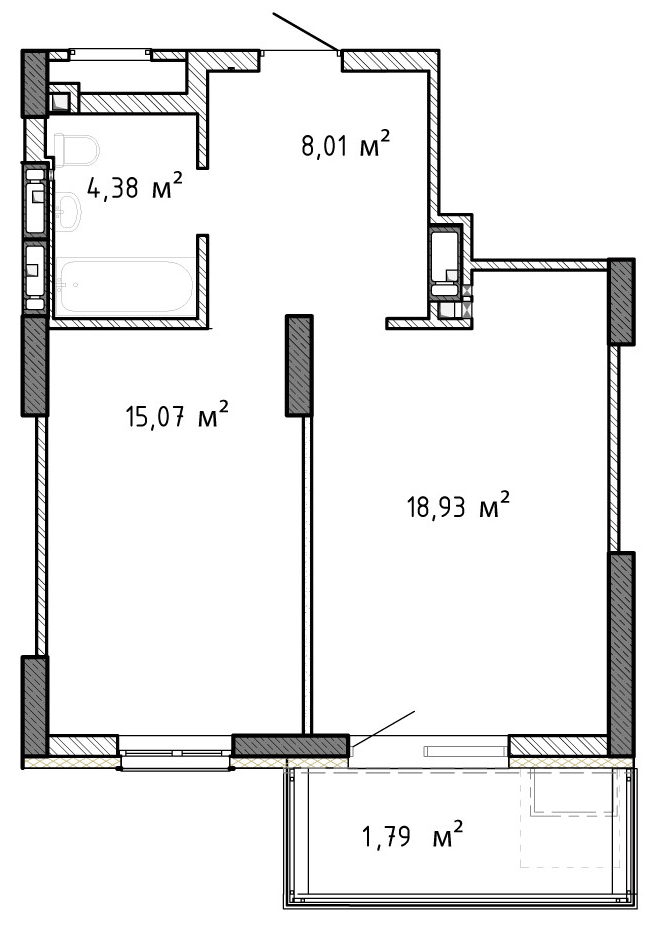 1-комнатная 48.18 м² в ЖК Krona Park II от 23 520 грн/м², г. Бровары