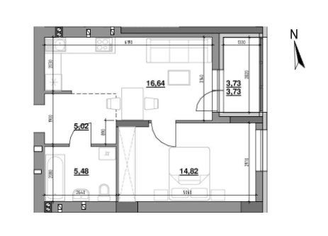 1-комнатная 45.69 м² в ЖК Ріел Сіті от 23 973 грн/м², Львов
